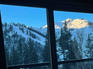 Ski lease Window looking out to Squaw Valley Palisades Tahoe